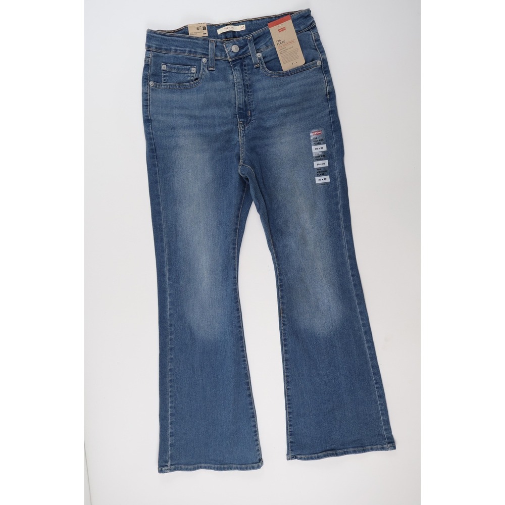 Levi's Jeans 726 High Rise Flare Blue Solid 30x30 NWT $69.50 MSRP